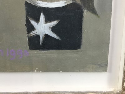 Lot 1775 - *Mary Fedden (1915-2012) oil on board - Lilac Rose, signed and dated 1990, 20cm x 16cm, in glazed gilt frame Provenance: Thompson’s Gallery, London