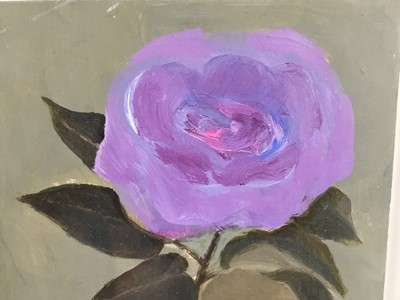 Lot 1775 - *Mary Fedden (1915-2012) oil on board - Lilac Rose, signed and dated 1990, 20cm x 16cm, in glazed gilt frame Provenance: Thompson’s Gallery, London