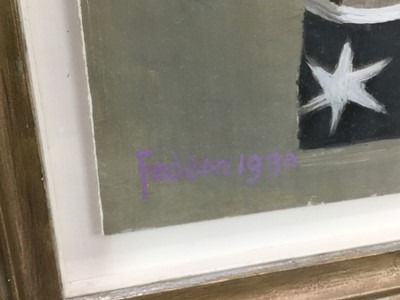 Lot 1775 - *Mary Fedden (1915-2012) oil on board - Lilac Rose, signed and dated 1990, 20cm x 16cm, in glazed gilt frame Provenance: Thompson’s Gallery, London