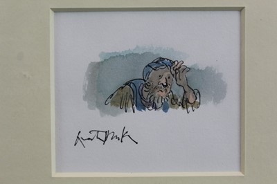 Lot 1786 - *Quentin Blake (b.1932) pen, ink and watercolour - Woeful Man, signed, in 
glazed gilt frame 
Provenance: Chris Beetles Gallery, London