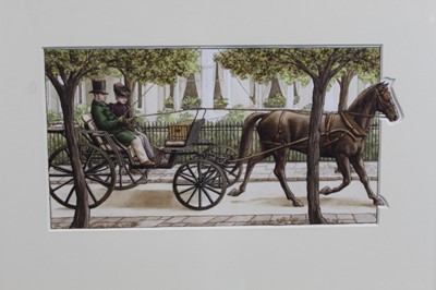 Lot 1767 - Jane Johnson (b.1951) watercolour - ‘Miss Potter’s on her way’, in glazed 
gilt frame 
Provenance: Chris Beetles Gallery