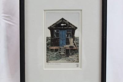 Lot 1789 - Anthony Dawson two signed limited edition etchings - The Fish, Walberswick 
and Tanks, Aldeburgh Beach, in glazed frames