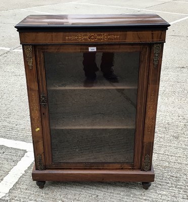Lot 1029 - Victorian inlaid walnut pier cabinet with gilt metal mounts, 76cm wide, 31cm deep, 105cm high