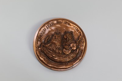 Lot 1847 - *Ronald Searle (1920-2011) bronze medallion - Edward Lear 1812-1888, Pere Du Non-Sens 
Provenance:  Chris Beetles Ltd, London