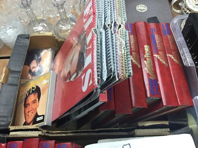 Lot 300 - Collection of 1970's and 1980's Country Music People magazines in binders, together with Elvis related ephemera, music books and sundries