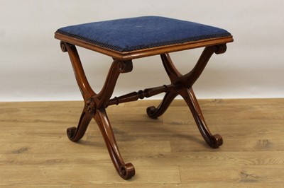 Lot 1411 - William IV mahogany X-frame stool