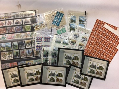 Lot 1449 - Two sheets of 1/2 penny stamps together with a small group of mint stamps