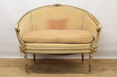 Lot 1473 - Late 19th / early 20th century French cream painted bergère suite