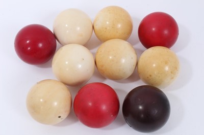 Lot 753 - Collection of ivory billiard balls, 19th century