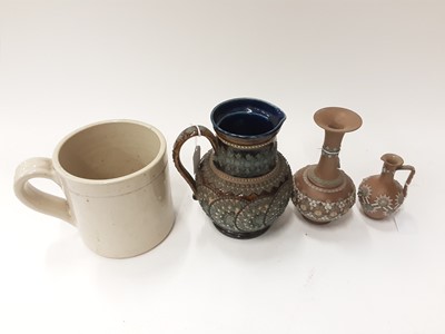 Lot 1303 - Good 19th Century Doulton Jug with Potters initials to base dated 1882