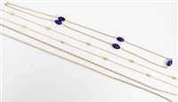 Lot 3292 - Gold (9ct) belcher chain, gold (9ct) chain...