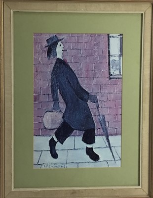 Lot 224 - L. S. Lowry photographic print 1962 man with umbrella
