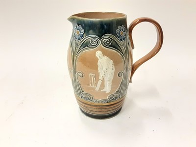 Lot 1150 - Good Doulton Lambeth cricketing jug