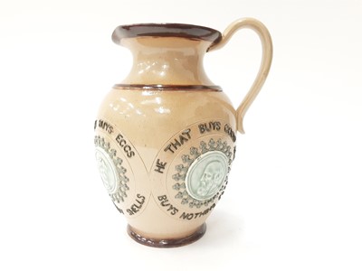 Lot 1154 - Doulton Lambeth jug 'He that buys eggs'