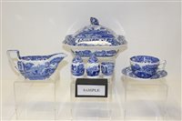Lot 1031 - Copeland Spode Italian pattern blue and white...