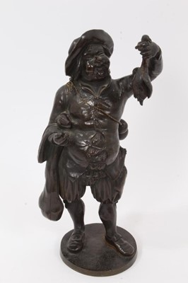 Lot 128 - 19th Century bronze figure of a game dealer