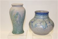 Lot 1034 - Royal Lancastrian vase with blue and green...