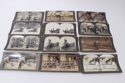 Lot 1594 - Good collection of stereoscopic cards, various subjects including a quantity of Japanese people, activities, river scenes street scenes