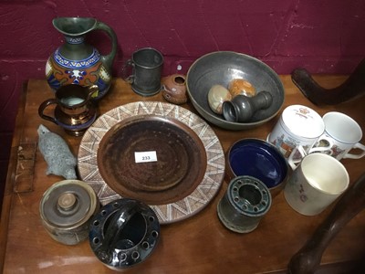 Lot 233 - Group of studio pottery, royal commemoratives and other items