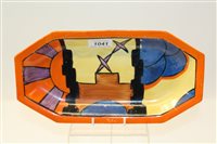 Lot 1041 - Clarice Cliff Bizarre range hand-painted...