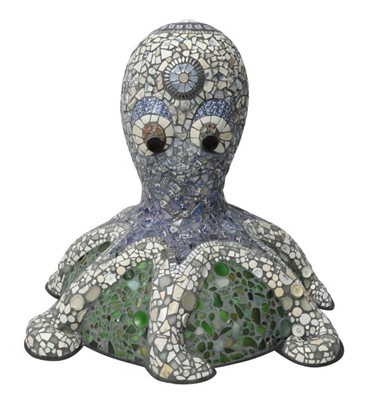 Lot 11 - Sedna by Anne Schwegmann-Fielding – Mosaic design from locally sourced sea glass and crockery fragments, with Mayflower coin