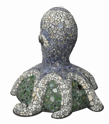 Lot 11 - Sedna by Anne Schwegmann-Fielding – Mosaic design from locally sourced sea glass and crockery fragments, with Mayflower coin