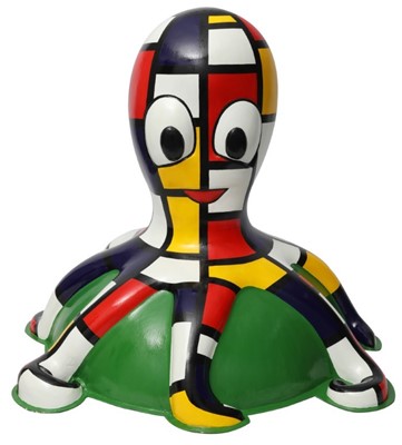 Lot 33 - Mondrianopus by Rodney Byrd – Abstract colourful outlined block design inspired by the works of Mondrian