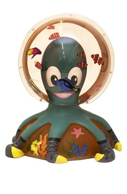 Lot 21 - Octo-naut by Alana Fensom – Character in diving suit on underwater themed based, complete with 3D plastic dome helmet (made by Project Plastics Ltd)