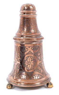 Lot 728 - Jacobean revival metalware salt