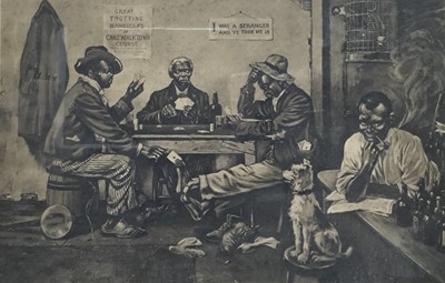 Lot 74 - American early 20th print - card game - titled ‘Skinning the Lamb’