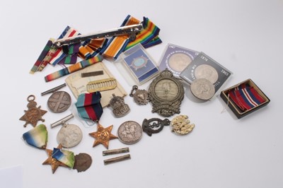 Lot 714 - First World War 1914 - 15 Star named to S - 53 SJT. H. G. Johnson. RIF. Brig., War medal named to 4030 A. SJT. P. J. Armond. 1 - Co. of. Lond. Y., 1939 - 1945 Star, Atlantic Star, badges and medal...