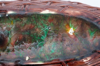 Lot 34 - Victorian George Jones majolica Trout dish and cover