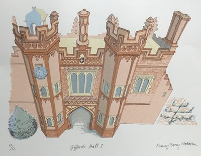 Lot 184 - Penny Berry Paterson (1941-2021) colour print, Gifford's Hall I, signed and numbered 11/12, image 28 x 37cm
