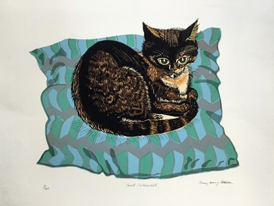 Lot 191 - Penny Berry Paterson (1941-2021) colour linocut print, Small Tortoiseshell, signed and numbered 3/40, image 33 x 41cm