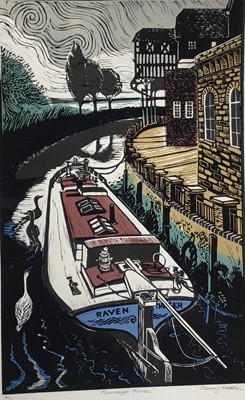 Lot 195 - Penny Berry Paterson (1941-2021) colour linocut print, Marriages Raven, signed and numbered 30/30, 47 x 31cm