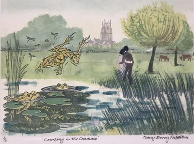 Lot 198 - Penny Berry Paterson (1941-2021) colour print, Courting on the Commons, signed and numbered, 3/3, 23 x 33cm