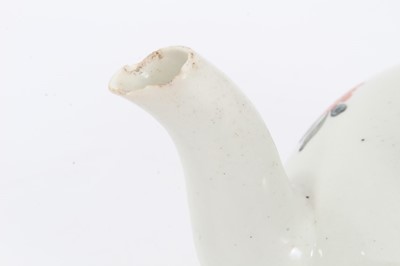 Lot 45 - An early Worcester teapot, circa 1754-55, polychrome painted in the Chinese style, with non-matching cover, 12cm high