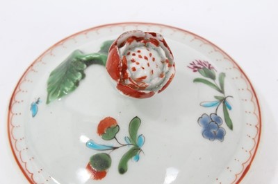Lot 45 - An early Worcester teapot, circa 1754-55, polychrome painted in the Chinese style, with non-matching cover, 12cm high