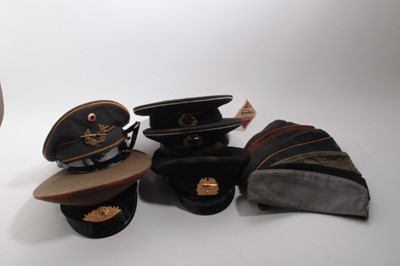 Lot 736 - Group of 11 Soviet and East German Officers caps and side caps (11)