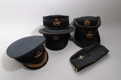 Lot 737 - Group of 6 Elizabeth II RAF Officers caps, side caps and ladies hats (6)