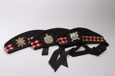 Lot 746 - King's Own Scottish Borderers Glengarry cap together with another Black Watch Glengarry cap and another Glengarry caps (3)
