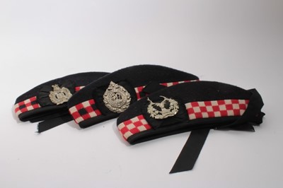 Lot 747 - King's Own Scottish Borderers Glengarry cap together with another Argyll and Sutherland Highlanders Glengarry cap and another Glengarry cap (3)