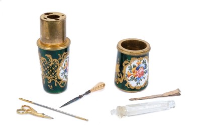 Lot 853 - Fine 19th century French guilloché enamelled etui