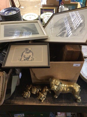 Lot 184 - Quantity of bull dog pictures and ornaments
