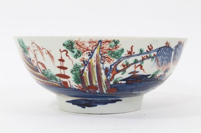 Lot 170 - Liverpool round bowl, painted in Chinese style, circa 1770