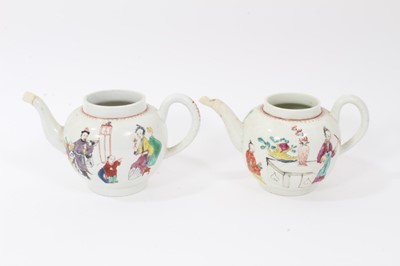 Lot 173 - Worcester polychrome teapot and a Liverpool teapot (no covers)