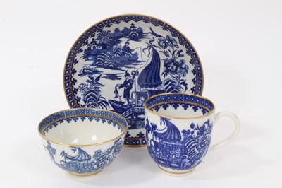Lot 177 - Worcester Fisherman and Cormorant trio, circa 1775