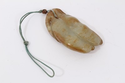 Lot 744 - Chinese mutton jade carving in the form of pods