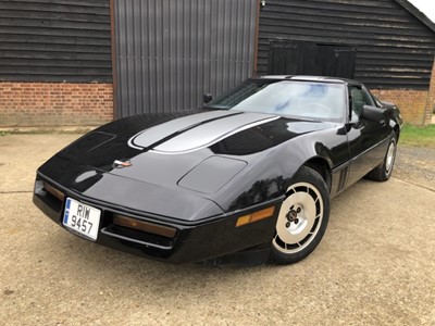 Lot 20 - 1986 Chevrolet Corvette Stingray, 5.7 litre V8, Automatic, finished in black with black leather interior, 69,000 miles indicated, MOT until March 7th 2022, supplied with keys, V5 and current MOT ce...