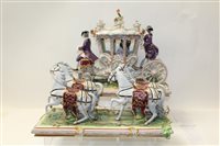 Lot 1086 - Impressive Dresden porcelain Stage Coach (in...